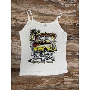 Vintage Women's Lead Seld Spectacular 1987 Tank Top Shirt Hot-Rod Pin-Up *Read*
